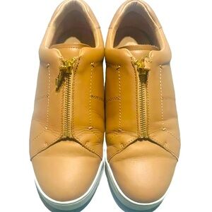 Vionic Women 10 Splendid Ellis Tan Comfort Sneaker  Flats Lace Up Walking